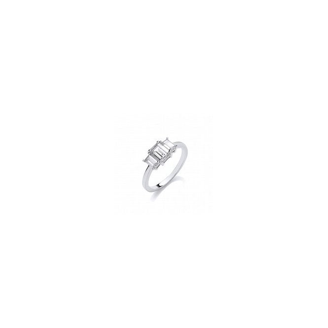 Lowry Sterling Silver Sterling Silver Fancy 3 Stone CZ Ring