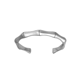 Sterling Silver Fancy Bamboo Cuff Bangle