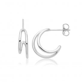 Sterling Silver Fancy Creole Hoop Earrings