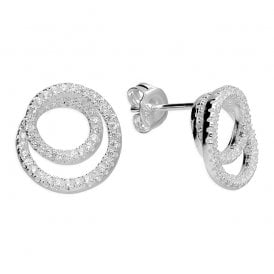 Sterling Silver Fancy CZ Earrings