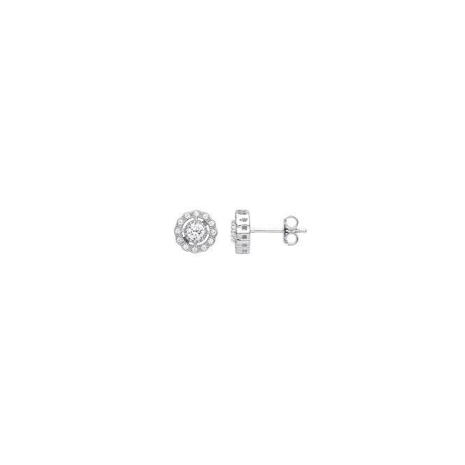 Lowry Sterling Silver Sterling Silver Fancy CZ Earrings