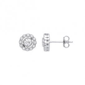 Sterling Silver Fancy CZ Earrings