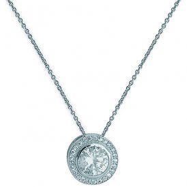 Sterling Silver Fancy CZ Necklace
