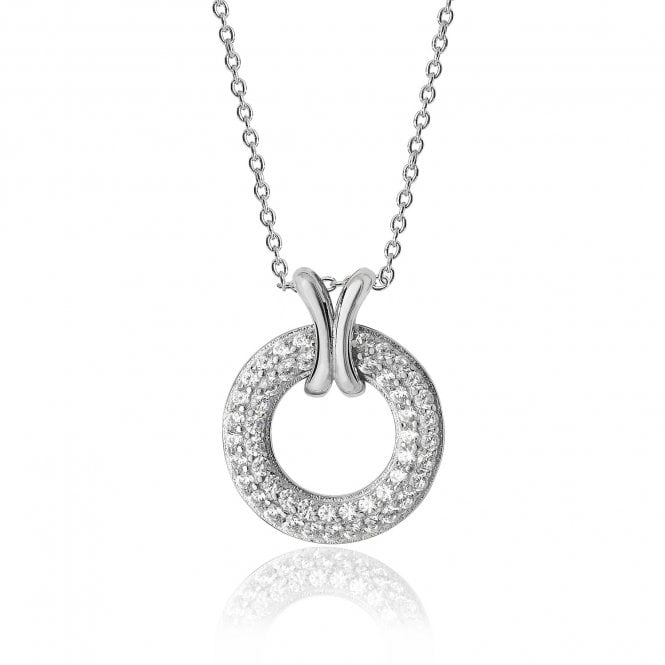 Lowry Sterling Silver Sterling Silver Fancy CZ Necklace
