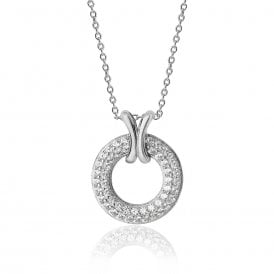 Sterling Silver Fancy CZ Necklace