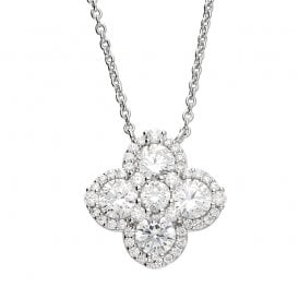 Sterling Silver Fancy CZ Necklace