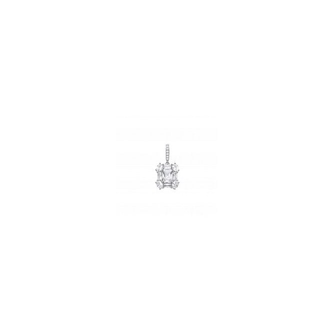 Lowry Sterling Silver Sterling Silver Fancy CZ Necklace