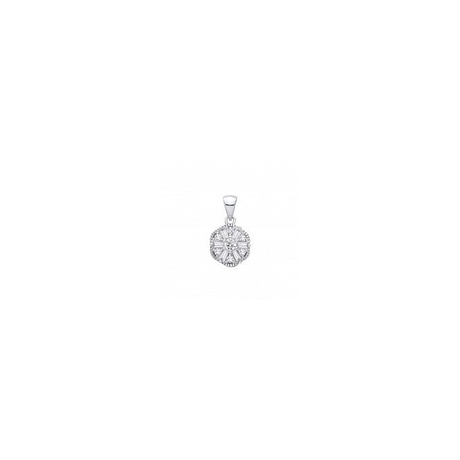 Lowry Sterling Silver Sterling Silver Fancy CZ Necklace