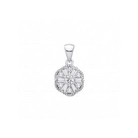Sterling Silver Fancy CZ Necklace
