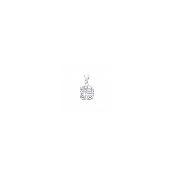 Lowry Sterling Silver Sterling Silver Fancy CZ Necklace