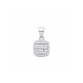 Sterling Silver Fancy CZ Necklace