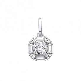 Sterling Silver Fancy CZ Necklace