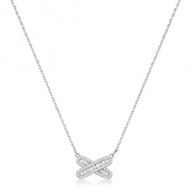 Sterling Silver Fancy CZ Necklace