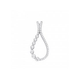 Sterling Silver Fancy CZ  Pendant & Chain