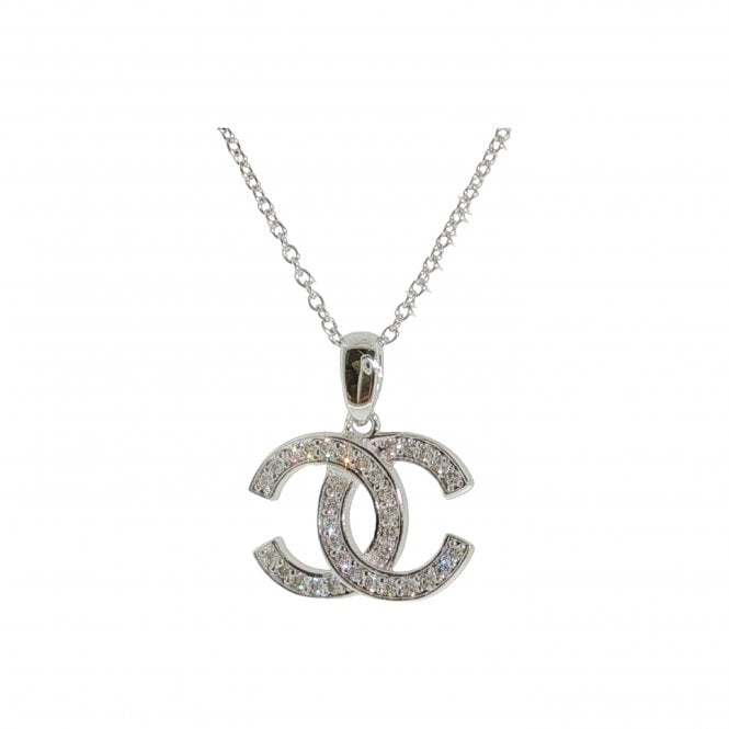 Lowry Sterling Silver Sterling Silver Fancy Cz Pendant & Chain