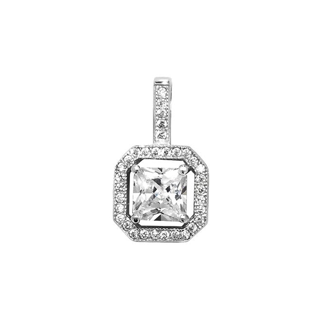 Lowry Sterling Silver Sterling Silver Fancy CZ Pendant