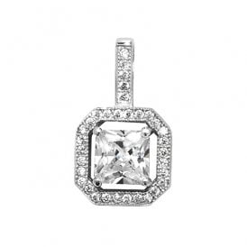 Sterling Silver Fancy CZ Pendant