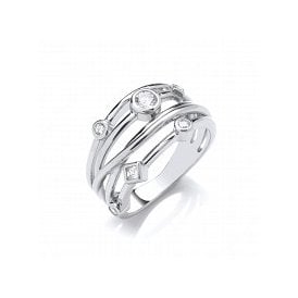 Sterling Silver Fancy CZ Ring