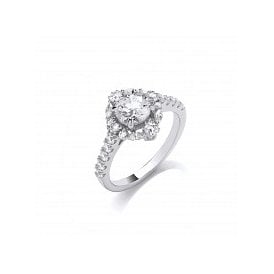Sterling Silver Fancy CZ Ring
