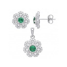 Sterling Silver Fancy CZ Set