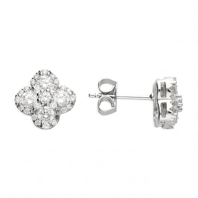 Lowry Sterling Silver Sterling Silver Fancy CZ Stud Earrings