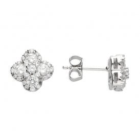 Sterling Silver Fancy CZ Stud Earrings