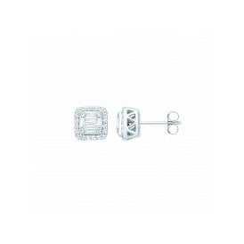 Sterling Silver Fancy CZ Stud Earrings
