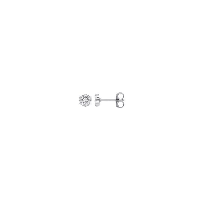Lowry Sterling Silver Sterling Silver Fancy CZ Stud Earrings