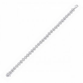 Sterling Silver Fancy CZ Tennis Bracelet