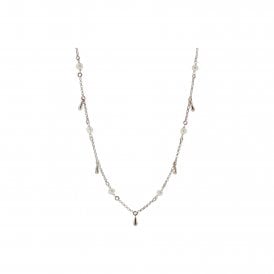 Sterling Silver Fancy Pearl Necklace