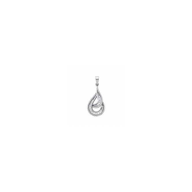 Lowry Sterling Silver Sterling Silver Fancy Tear Drop Necklace