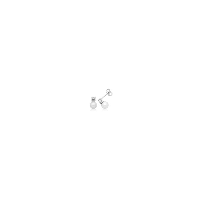 Lowry Sterling Silver Sterling Silver Fresh Water 7mm Pearl Earrings
