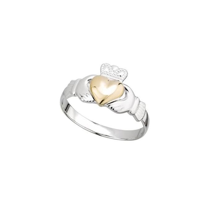 Irish Jewellery Sterling Silver & Gold Claddagh Ring