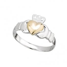 Sterling Silver & Gold Claddagh Ring
