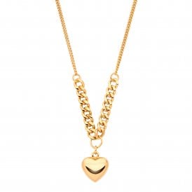 Sterling Silver Gold Plated Heart Necklet