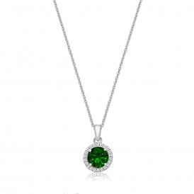 Sterling Silver Green CZ Necklace