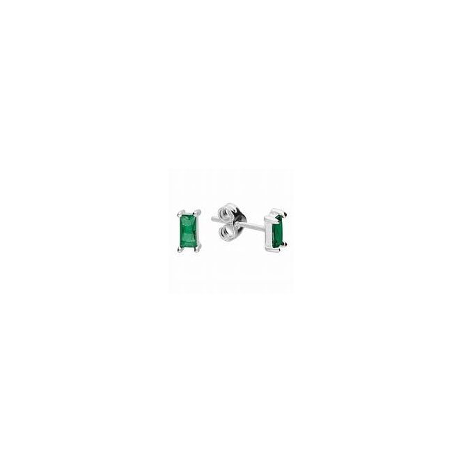 Lowry Sterling Silver Sterling Silver Green Stud Earrings