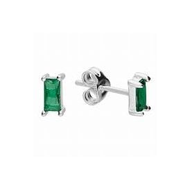 Sterling Silver Green Stud Earrings