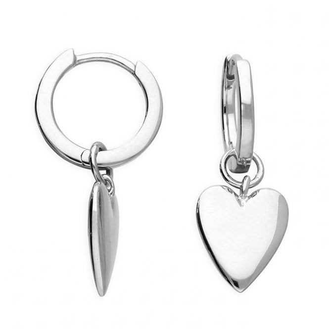 Lowry Gold Sterling Silver Heart Huggie Earrings