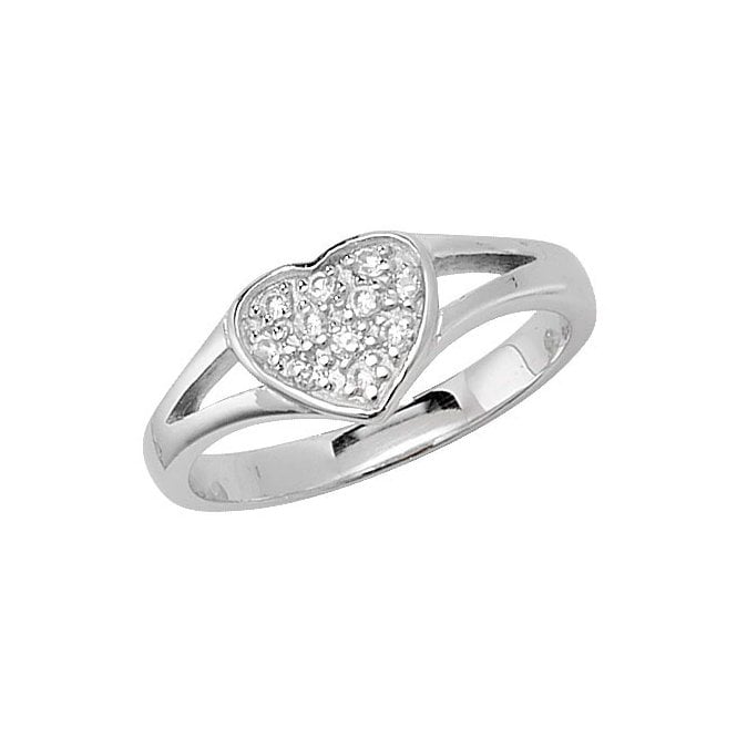 Lowry Sterling Silver Sterling Silver Kids Heart CZ Ring