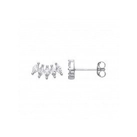 Sterling Silver Marquise Slider Earrings