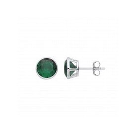 Sterling Silver May Birthstone 5mm Stud Earrings