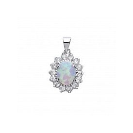Sterling Silver Opal Pendant