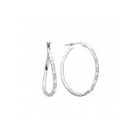 Sterling Silver Oval Hoop Earrings