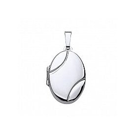 Sterling Silver Oval Locket & Chain