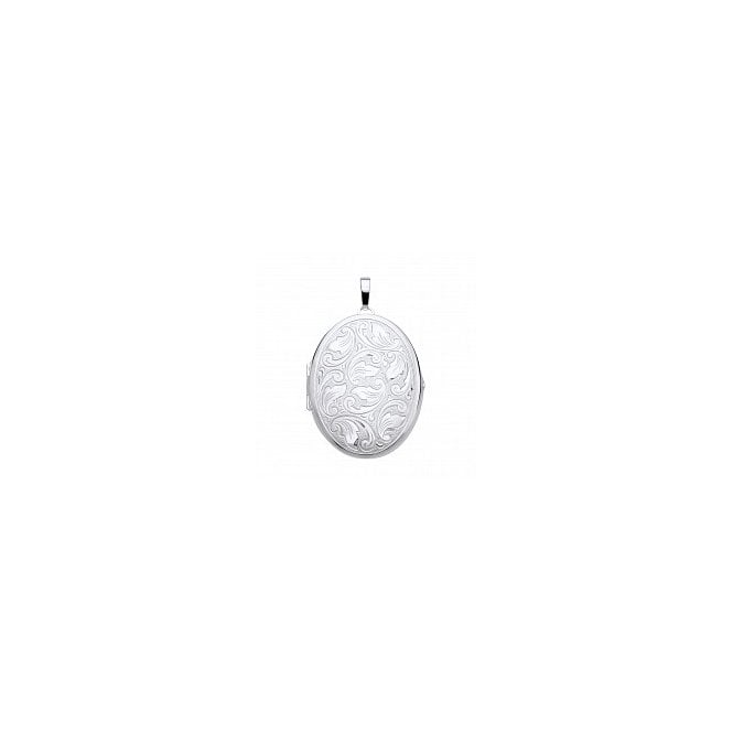 Lowry Sterling Silver Sterling Silver Oval Locket & Chain