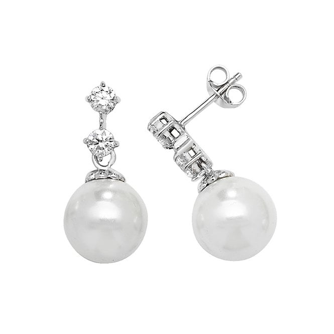 Lowry Sterling Silver Sterling Silver Pearl Drop Earrings