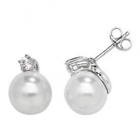 Sterling Silver Pearl Stud Earrings
