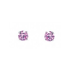 Sterling Silver Pink CZ Stud