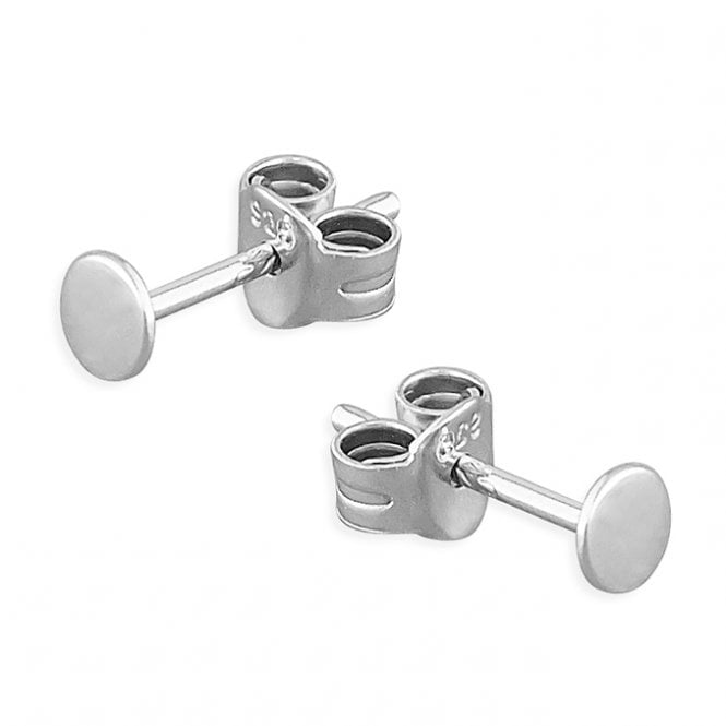 Lowry Sterling Silver Sterling Silver Plain Circle Stud Earrings